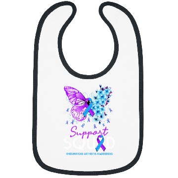Discover Support Squad Butterfly Purple Ribbon Rheumatoid Arthritis Bibs