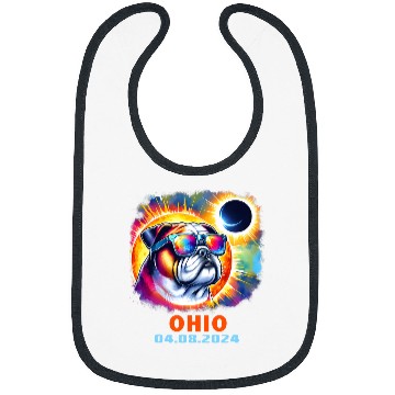 Discover Colorful Bulldog Total Solar Eclipse 2024 Ohio Bibs