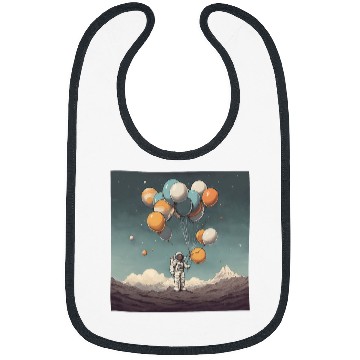Discover Galactic Explorer with Astronaut Holding Planet Balloons Bibs