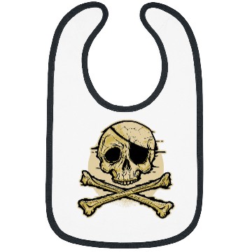 Discover Skull and Crossbones with Eyepatch Graphic Bibs