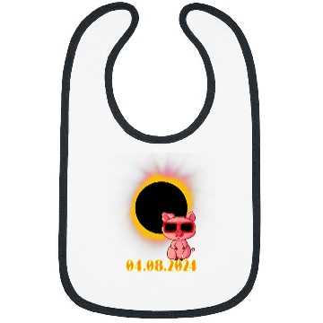 Discover Solar Eclipse 2024 Pig Wearing Solar Eclipse Glasses Bibs