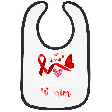 Discover Stroke Warrior Butterfly Red Ribbon Support Bibs