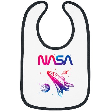 Discover Lacrosse Gift NASA Space Shuttle Saturn Planet Worm Logo Bibs