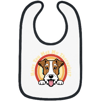 Discover Emotional Support Therapy Dog Wire Fox Terrier Breed Retro Bibs
