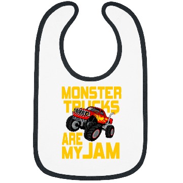 Discover Monster Trucks Are My Jam vintages Retro 210 Bibs