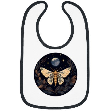 Discover Moth Full Moon Witch Art Bibs