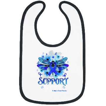 Discover Support Squad Dragonfly Flowers Huntingtons Disease Bibs