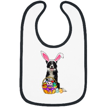 Discover Easter Egg Funny Border Collie Easter Bibs