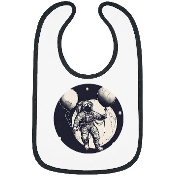 Discover Galactic Astronaut Explorer Holding Planet Balloons STEM 1 Bibs