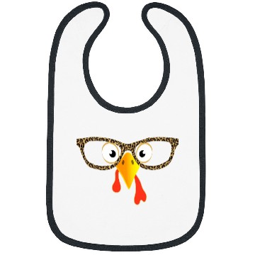 Discover Turkey Face Leopard Print Glasses Thanksgiving Cute Funny Bibs
