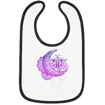 Discover Moth Astrology Witchcraft Insect Pagan Occult Crescent Moon Bibs