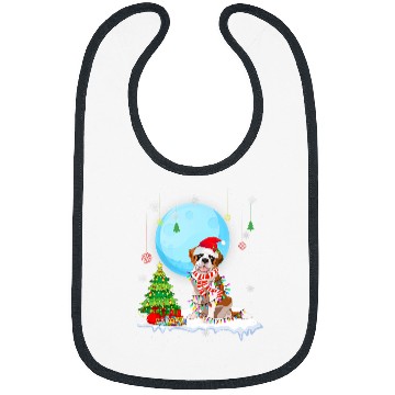 Discover Cute Saint Bernard Christmas Dog Lights Lover Tee Bibs