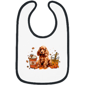 Discover Cocker Spaniel Coffee Warm Cozy Autumn Vibes Thanksgiving Bibs