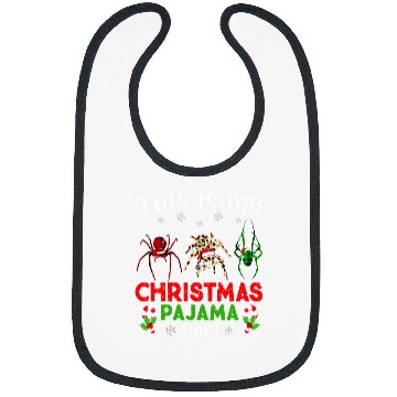 Discover This Is My Christmas Pajama Spider Animals Leopard Plaid Bibs