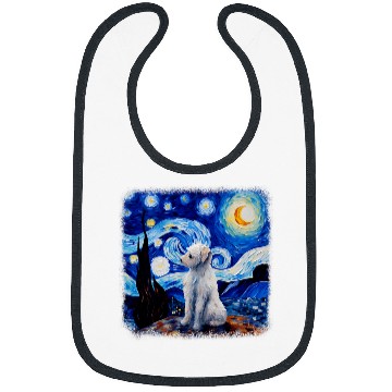 Discover Dog in starry night van gogh Maltese Bibs