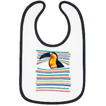 Discover Toucan Pastel Rainbow Striped   vintages Animal Aesthetic Bibs