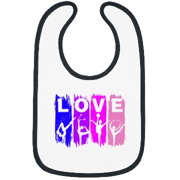 Discover Love Rhythmic Gymnastics Pink Purple Blue Gymnast Bibs