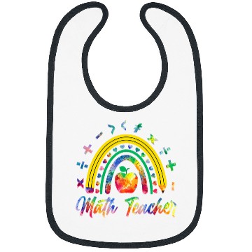 Discover Math Teacher Matching Teacher Teaching Tie Dye Rainbow Lover Bibs
