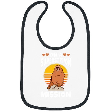 Discover Lacrosse Gift On a superstition mission Happy Groundhog Day Woodchuck Bibs
