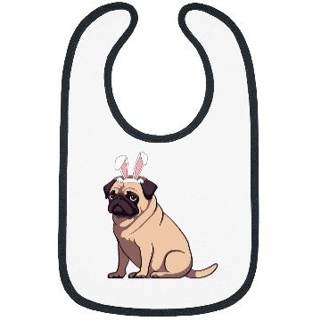 Discover Funny Easter Pug Dog Easter puggy Cute Pug Lover Bibs