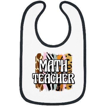 Discover Math Teacher Leopard Print Bibs