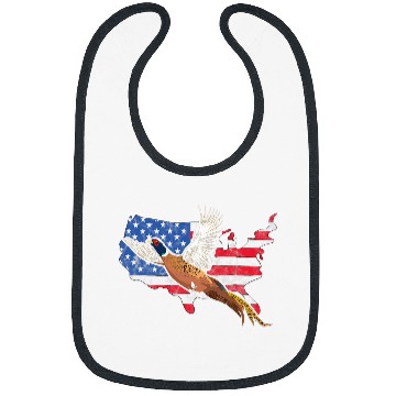 Discover Pheasant Hunter American Flag Graphic Bird Hunting Vintage Bibs