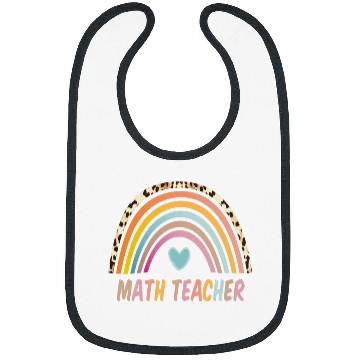 Discover Math Teacher Rainbow  Leopard Back To School Bibs