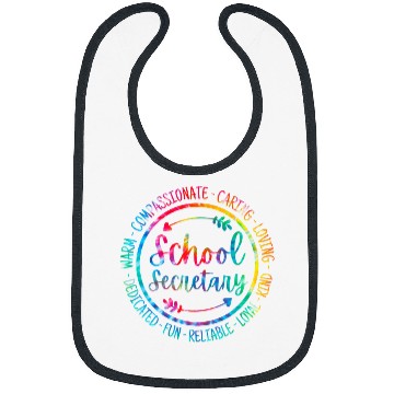 Discover Tie Dye School Secretary Administrative Assistant Office 22 Bibs