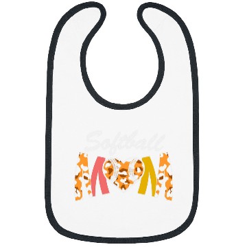 Discover Softball Mom Leopard Print vintages Mothers Day Bibs