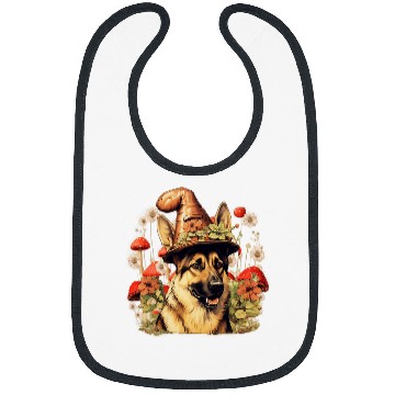 Discover Cottagecore German Shepherd Aesthetic Dog Lover Mushroom Hat Bibs