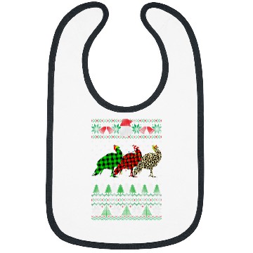 Discover Peacock Ugly Christmas Red Plaid Leopard xmass Animals Bibs