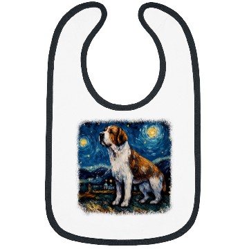 Discover Dog in starry night van gogh Saint Bernard 2 Bibs