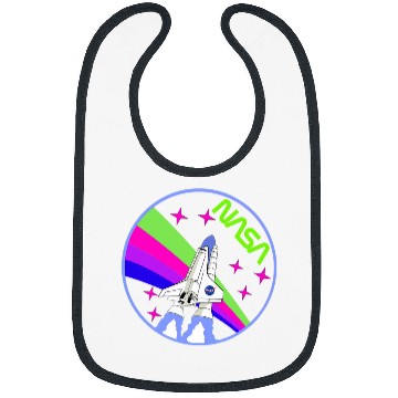 Discover Lacrosse Gift NASA Space Shuttle Worm Logo Rainbow Bibs