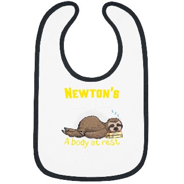 Discover Newtons Law Funny Physics Joke Inertia Cartoon Bibs