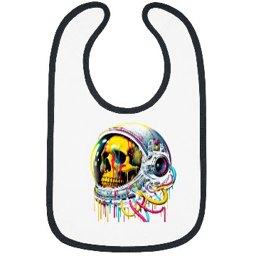 Discover Rainbow Astronaut Skull Space Lovers Cool Graphic Tee 6 Bibs