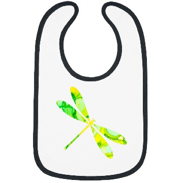 Discover Pretty Green and Yellow Dragonfly Bibs