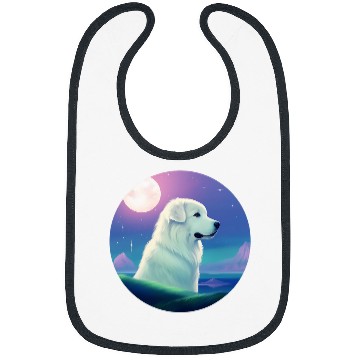 Discover Pastel Great Pyrenees Dog Aurora Sunset Bibs