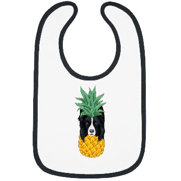 Discover Funny Border Collie pineapples Dog Bibs