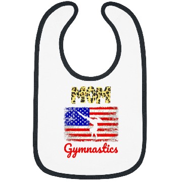 Discover Mothers day Gymnastics Mom USA American Flag Bibs