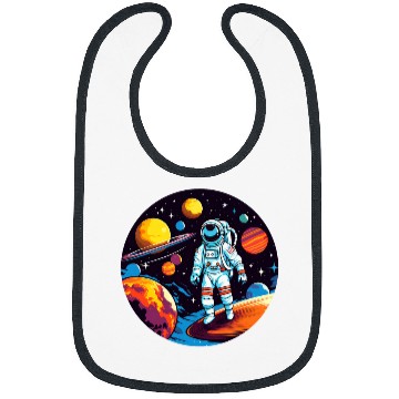 Discover Retro Astronaut Outer Space Planet Galaxy Bibs