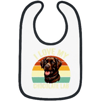 Discover I Love My Chocolate Lab vintages Chocolate Labrador Dog Lover 2 Bibs