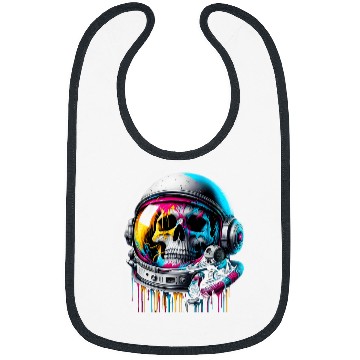 Discover Rainbow Astronaut Skull Space Lovers Cool Graphic Tee 5 Bibs