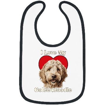 Discover I Love My Goldendoodle Puppy Dog Bibs
