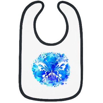 Discover Watercolor Butterfly Printed Graphic Bibs