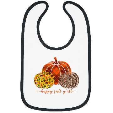 Discover Plaid Leopard Pumpkin Thanksgiving Happy Fall Vintage Bibs