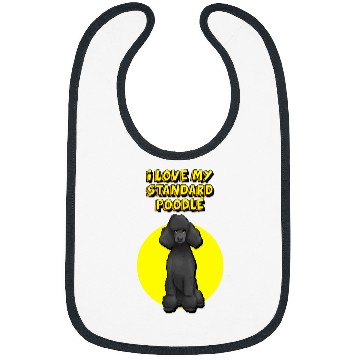 Discover I Love My Black Standard Poodle Bibs