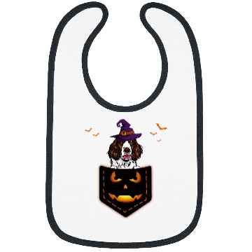 Discover Funny English Springer Spaniel Witch in your Pocket Pumpkin Bibs