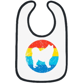 Discover Dog Samoyed Breed Silhouette Retro 1970s Circle Bibs