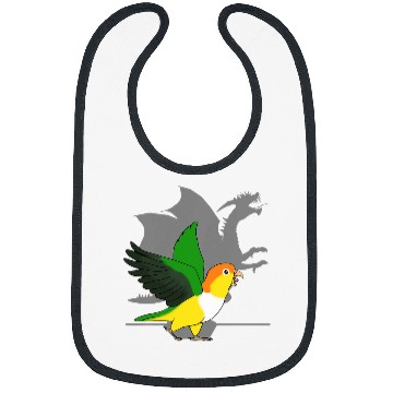 Discover White Bellied Caique Dragon Shadow Funny Screaming Parrot Bibs