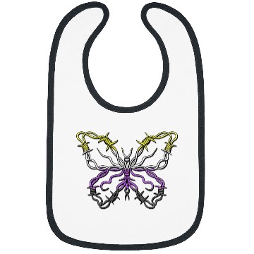 Discover Nonbinary Butterfly Barbwire Nonbinary Flag Nonbinary Pride Bibs